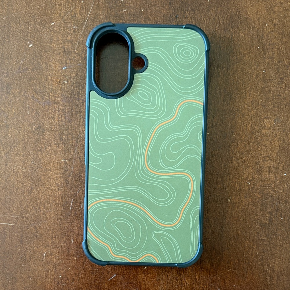 Topographic Design Green and Black Phone Case